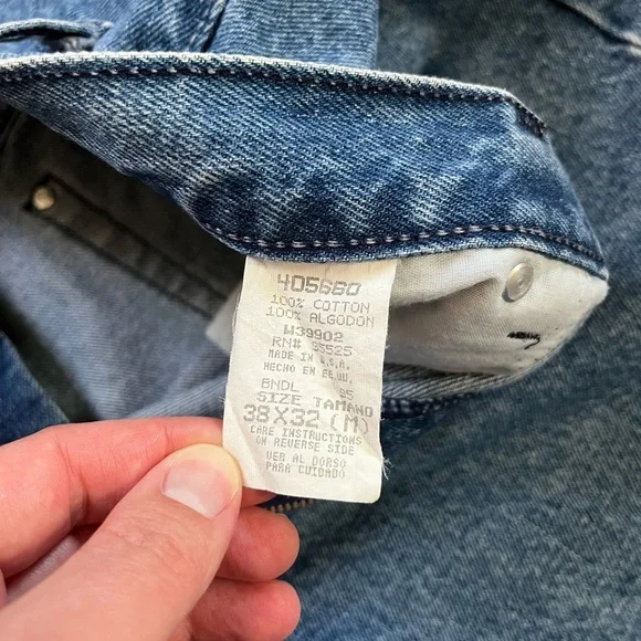 VTG Beverly Hills Polo Club Carpenter Jeans Blue Heavyweight Denim Workwear Y2K - Picture 5 of 13